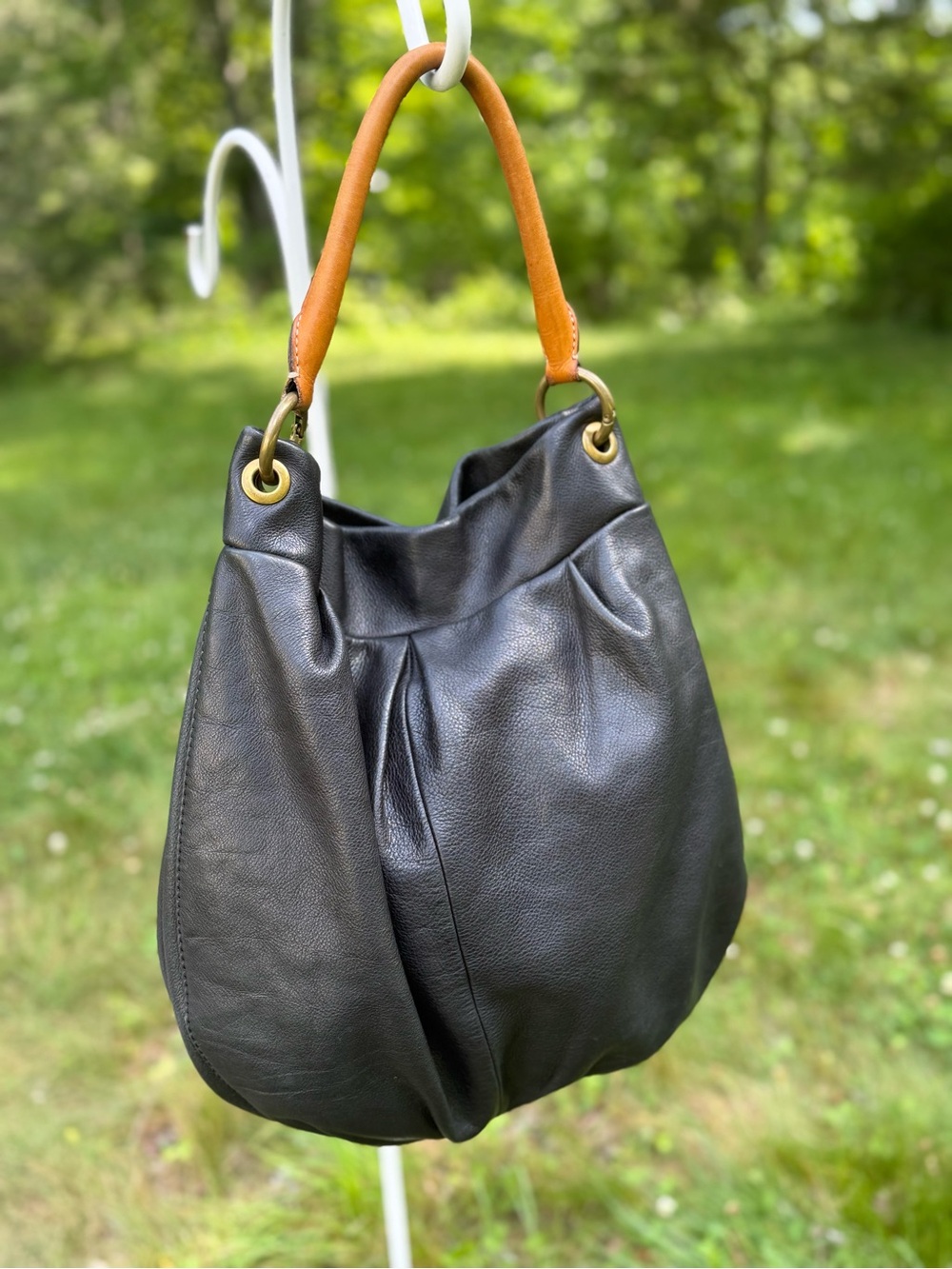 J.Crew Soft Black Leather Hobo Shoulder Bag